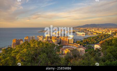 Blick auf die Stadt, Malaga, Andalusien, Spanien Stockfoto