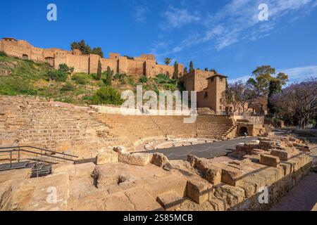 Alcazaba, römisches Theater, Malaga, Andalusien, Spanien Stockfoto