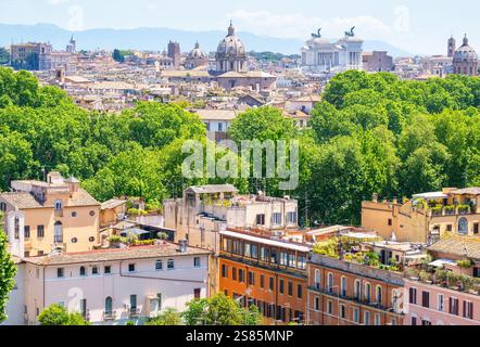 Die Skyline von Rom vom Gianicolo (Janiculum) aus gesehen, Rom, Latium, Italien Stockfoto