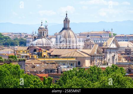 Die Skyline von Rom vom Gianicolo (Janiculum) aus gesehen, Rom, Latium, Italien Stockfoto