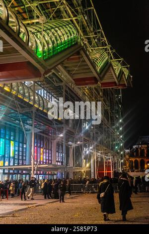 Pompidou Centre at Night, Beaubourg, Paris, Frankreich Stockfoto