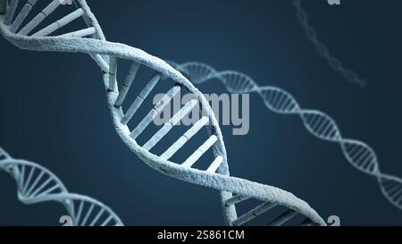 Nukleinsäure. DNA. Doppelspirale. Strang. 3D-Abbildung. Stockfoto