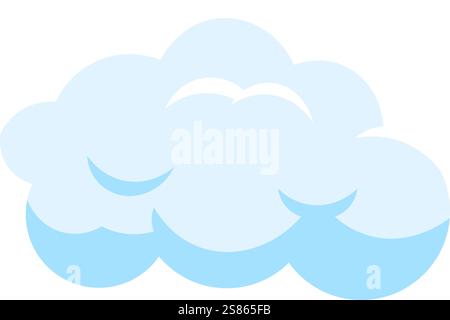 Hellblaue Wolke schwebt sanft an einem klaren Himmel und schafft eine ruhige Atmosphäre, die perfekt für Wetter- und meteorologische Projekte geeignet ist. Ideal für Stock Vektor