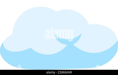 Die hellblaue Wolke schwebt sanft an einem klaren Himmel und symbolisiert gutes Wetter, Frieden und Ruhe. Perfekt das Wesen von Ruhe und Stock Vektor