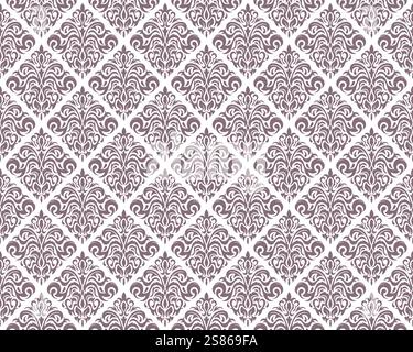 Horizontal Und Vertikal Wiederholbares Vector Seamless Damask Vintage-Muster. Stock Vektor