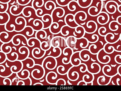 Horizontal Und Vertikal Wiederholbar Vektor Nahtloses Japanisches Vintage Arabesque Muster. Stock Vektor