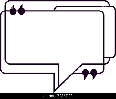 Leere Sprechblase mit Anführungszeichen ist bereit, mit inspirierenden Zitaten gefüllt zu werden, die die Kommunikation erleichtern und einen durchdachten Dialog fördern Stock Vektor
