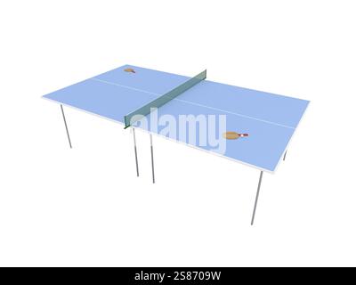 Isoliertes Tischtennis auf weißem Hintergrund Stockfoto