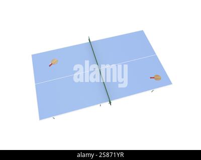 Isoliertes Tischtennis auf weißem Hintergrund Stockfoto