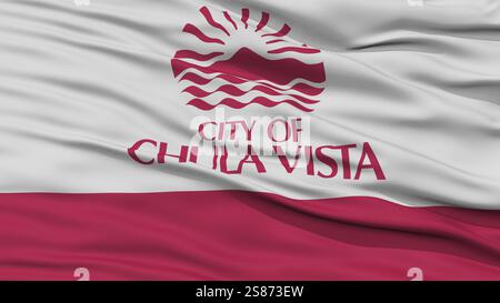 Nahaufnahme von Chula Vista Stadt Fähnchen im Wind, Bundesstaat Kalifornien, Vereinigte Staaten von Amerika Stockfoto