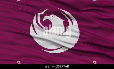 Closeup Phoenix Flagge, Hauptstadt des Staates Arizona, fliegen im Wind Stockfoto