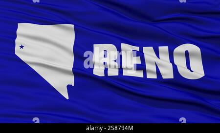 Nahaufnahme von Reno Stadt Fähnchen im Wind, Nevada State, Vereinigte Staaten von Amerika Stockfoto