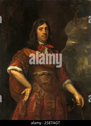 Cornelis Maartenszoon Tromp (9. September 1629-29. Mai 1691) war ein niederländischer Marineoffizier, Gemälde von Jan Mijtens, Historisch, digital restaurierte Reproduktion von einer Vorlage aus dem 19. Jahrhundert Stockfoto