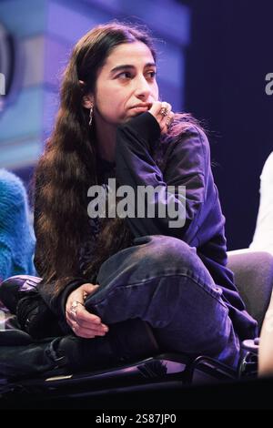 Die Schauspielerin Carolina Yuste tritt am 21. Januar 202 im Abbey Theatre in Madrid bei der Vorstellung des Stücks Little Red Riding Hood in Manhattan auf Stockfoto