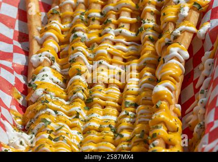 Fahrgeschäfte, Spiele und Speisen auf dem Messegelände CNE Toronto Ontario Stockfoto