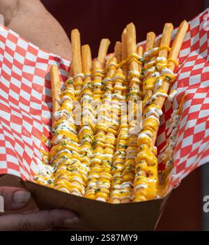 Fahrgeschäfte, Spiele und Speisen auf dem Messegelände CNE Toronto Ontario Stockfoto