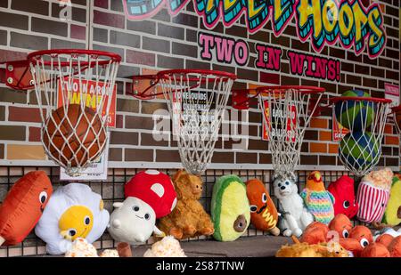 Fahrgeschäfte, Spiele und Speisen auf dem Messegelände CNE Toronto Ontario Stockfoto