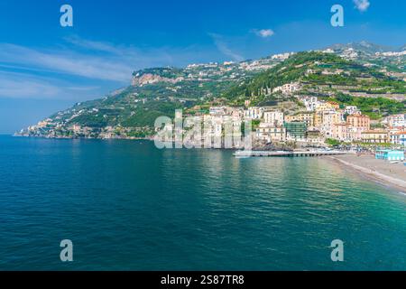 Minori, Amalfiküste, Kampanien, Italien, Europa. Stockfoto