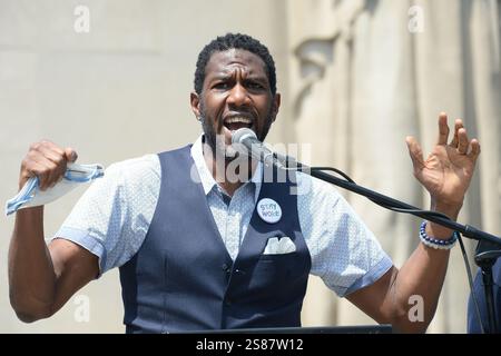 Jumaane Williams besuchte am 4. Juni 2019 den Memorial Service für George Floyd im Cadman Plaza Park Brooklyn in New York City Stockfoto