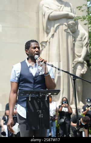 Jumaane Williams besuchte am 4. Juni 2019 den Memorial Service für George Floyd im Cadman Plaza Park Brooklyn in New York City Stockfoto