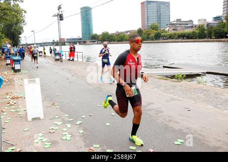 Impressionen: Ironman Frankfurt 2024 Triathlon, 18. August 2024, Frankfurt am Main (nur für redaktionelle Verwendung. Keine Werbung. Referenzdatenban Stockfoto