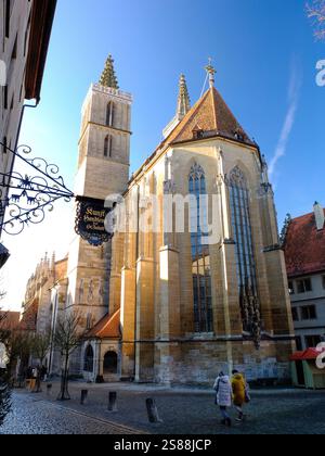 Rothenburg ob der Tauber - hübsches Dorf in Bayern, Deutschland. Stockfoto