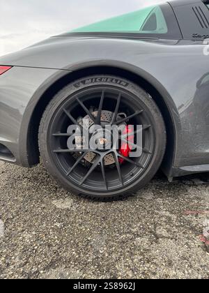 Porsche Targa konzentriert sich auf die Räder Stockfoto