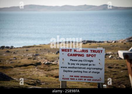 Campingschein auf der Isle of Harris Stockfoto