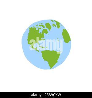 Vektor Hand gezeichnete Kritzelskizze farbiger Erdplanet isoliert auf weißem Hintergrund Stock Vektor