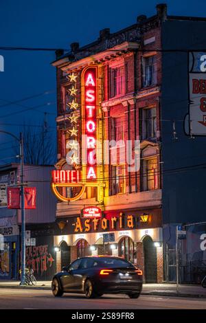 Astoria Hotel, Hastings Street, DTES, Vancouver, British Columbia, Kanada Stockfoto