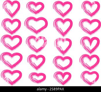 Herzensset in unterschiedlicher Form. Valentinstag-Icon-Kollektion Stock Vektor