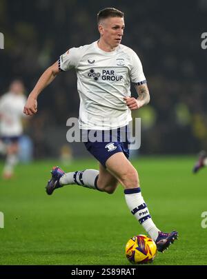 Wilson Isidor von Sunderland feiert das zweite Tor ihrer Mannschaft während des Sky Bet Championship Matches im Pride Park Stadium, Derby. Bilddatum: Dienstag, 21. Januar 2025. Stockfoto