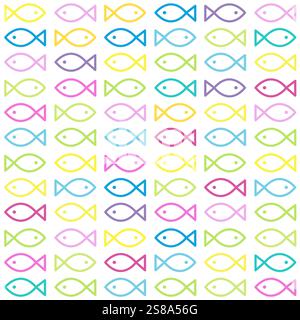 Unterwasser Fish Life farbenfrohes, nahtloses Muster Stock Vektor