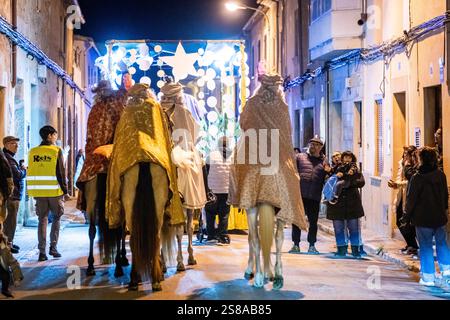 Parade der drei Weisen, Llucmajor, Mallorca, Balearen, Spanien. Stockfoto