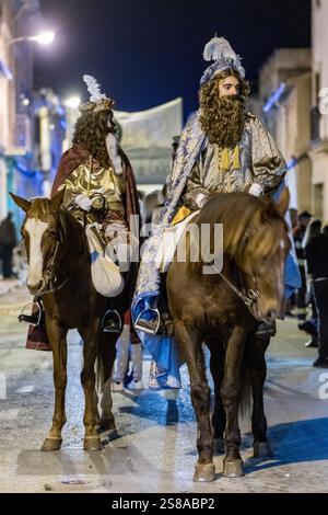 Parade der drei Weisen, Llucmajor, Mallorca, Balearen, Spanien. Stockfoto