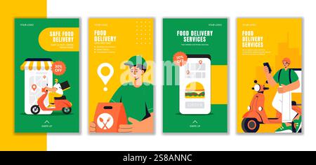 Vektor-Illustration für Geschichten in sozialen Medien Stock Vektor