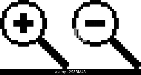 Symbol Verkleinern Pixelgrafik Stock Vektor