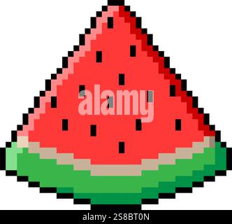 Wassermelone Pixel Art Symbol sybmol Stock Vektor