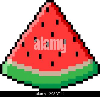 Wassermelone Pixel Art Symbol sybmol Stock Vektor
