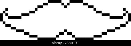 Schnurrbart-Symbol Pixelgrafik einfaches Design Stock Vektor