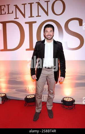 Mexiko-Stadt, Mexiko. Januar 2025. Mundo Siller besucht den roten Teppich für die Premiere von „El Niño Dios“ im Cinemex Metropoli Patriotismo. Am 21. Januar 2025 in Mexiko-Stadt. (Foto: Yamak Perea/ Credit: Eyepix Group/Alamy Live News Stockfoto