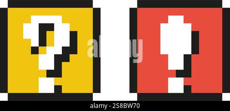 Symbol der Schaltfläche für das Pixel der Frage Stock Vektor