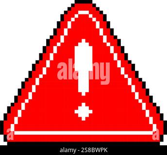 Warnschild Pixel Art einfaches Design Stock Vektor