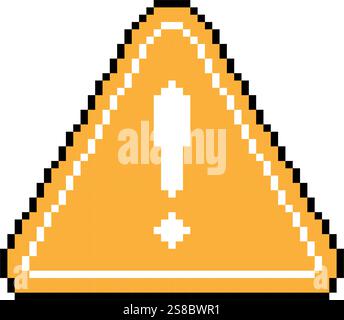 Warnschild Pixel Art einfaches Design Stock Vektor