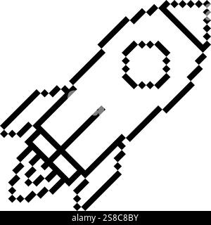 Rocket icn Pixel Art Vintage Illustration Stock Vektor