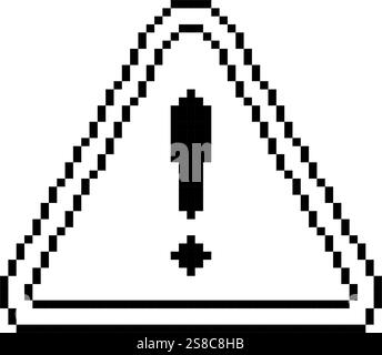 Warnschild Pixel Art einfaches Design Stock Vektor