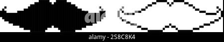 Schnurrbart-Symbol Pixelgrafik einfaches Design Stock Vektor