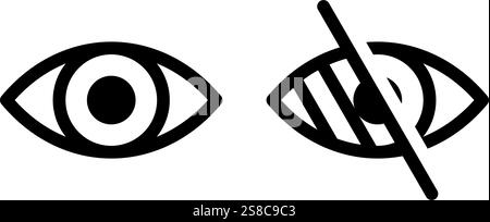 Augenproblem. Blind-Symbolsatz Stock Vektor