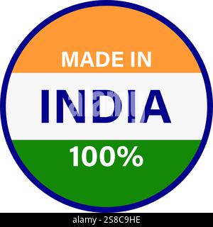 Made in India Sign Icon einfaches Design Stock Vektor