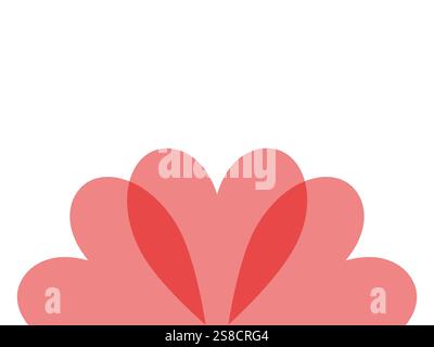 Valentines Hearts Hintergrund. Abstraktes Herz für Design valentinskarte, Hochzeit, romantische Einladung, Geburtstagsparty, Grußkarte. Hand gezeichnet trendige flache Art isolierte Vektor-Illustration Stock Vektor